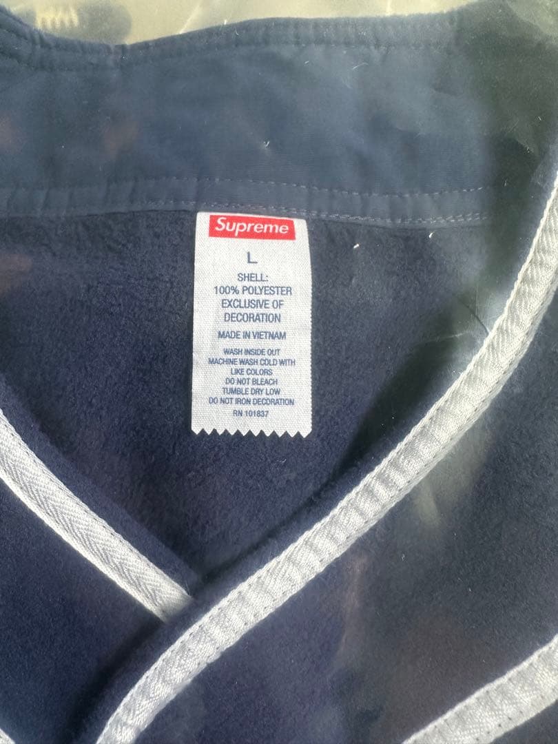 応援グッズ Supreme Polartec Baseball Jersey \"Navy\"