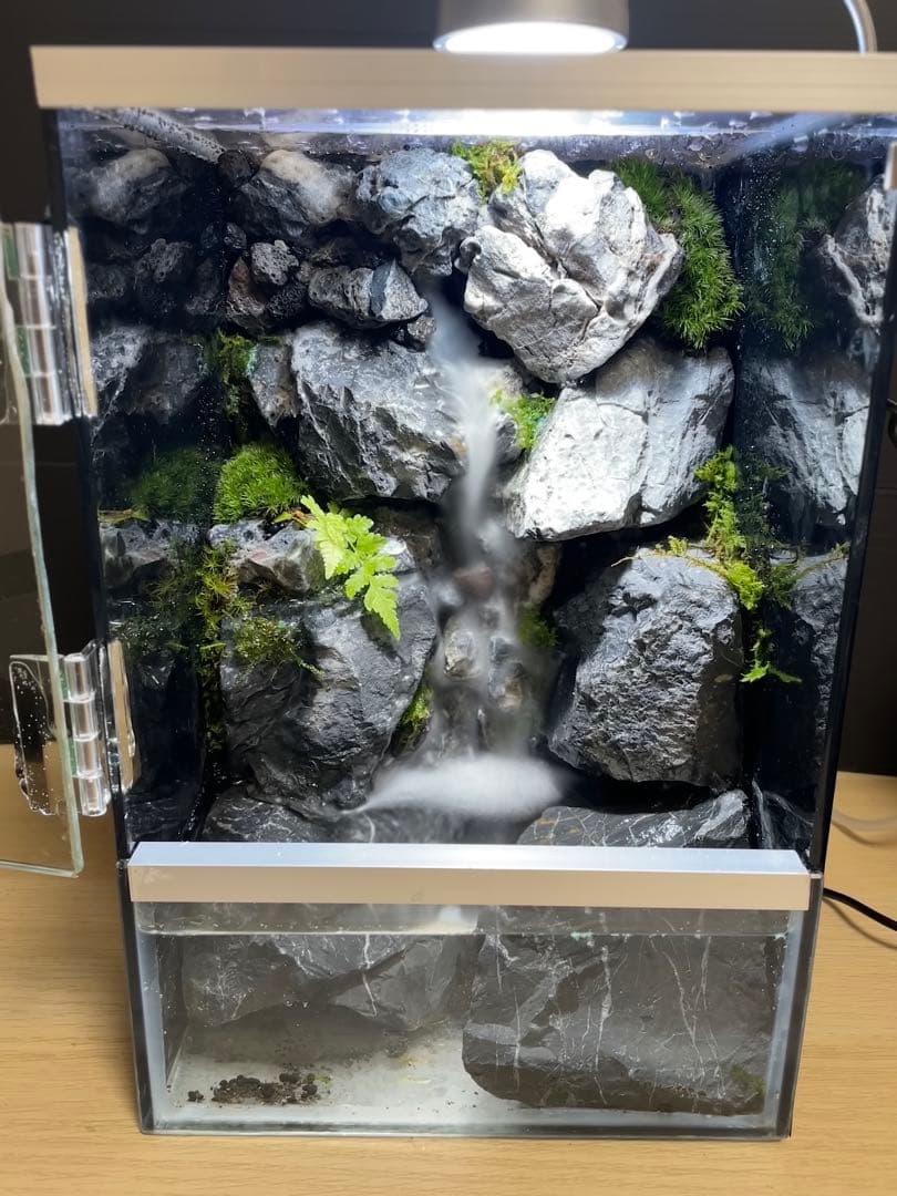 y*u様 【完成品】迫力のある大きな滝のアクアテラリウム