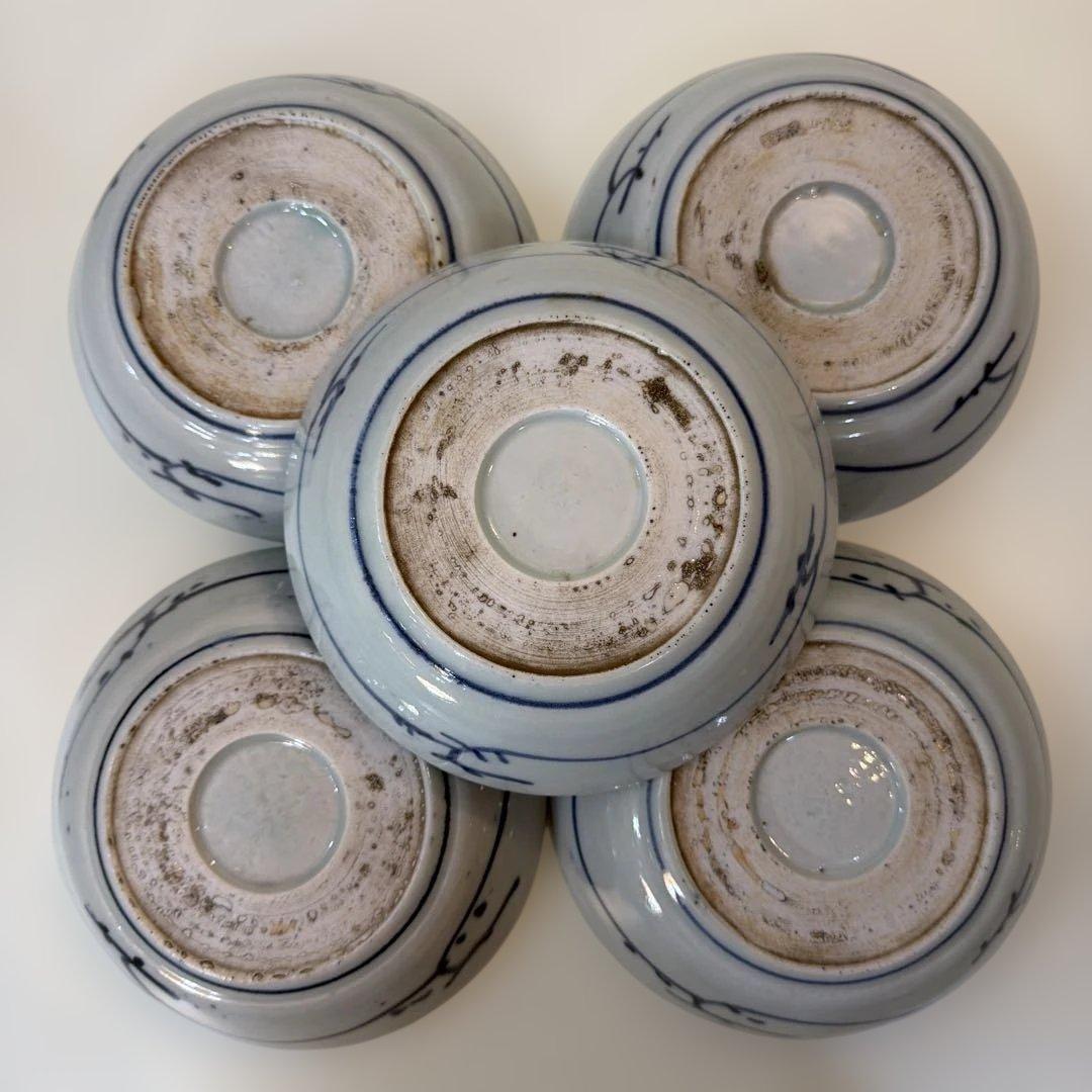 古伊万里 江戸 染付 膾 くらわんか なでしこ 撫子 骨董 アンティーク 皿