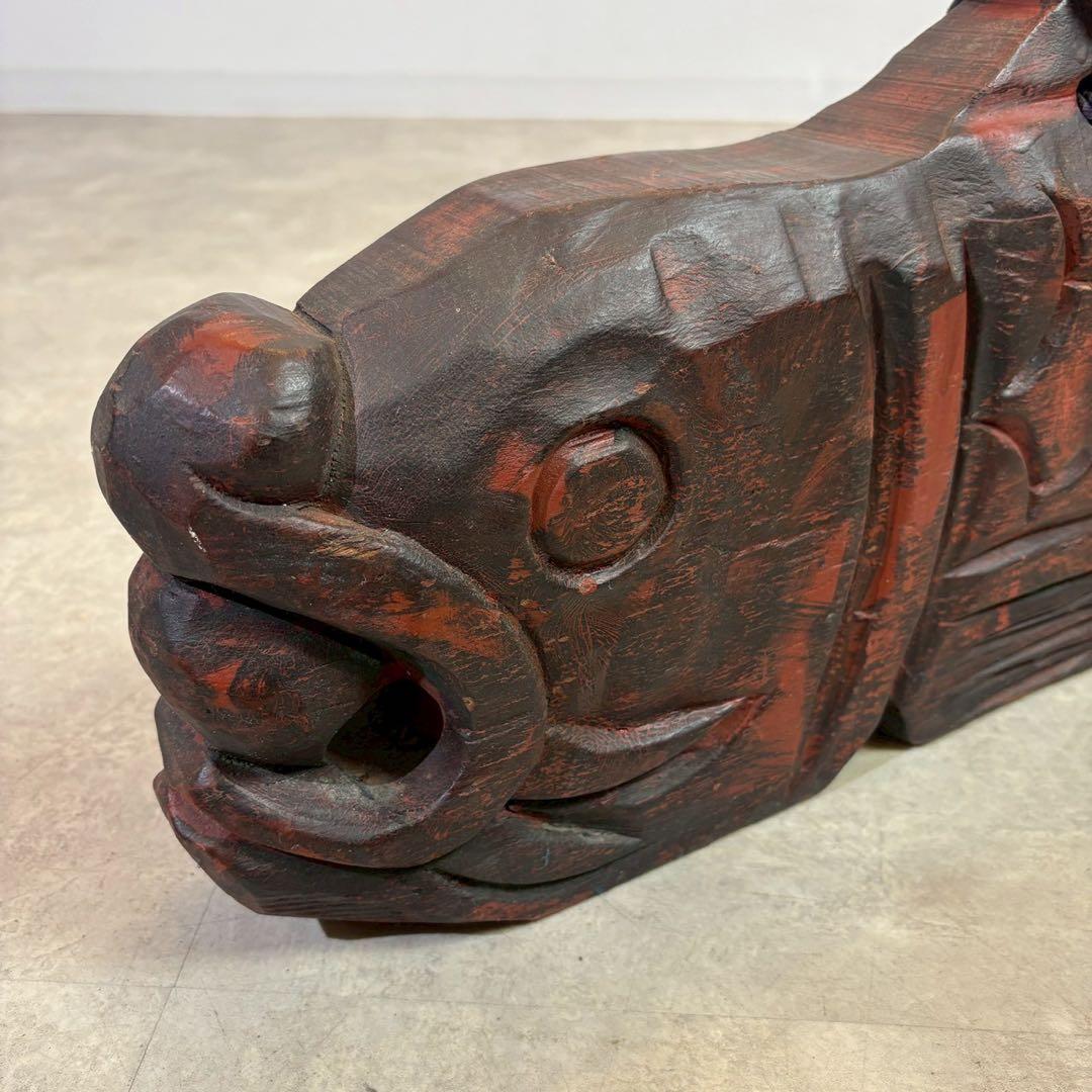 魚鼓　魚板　仏具　木製　仏教法具　骨董打楽器　特大