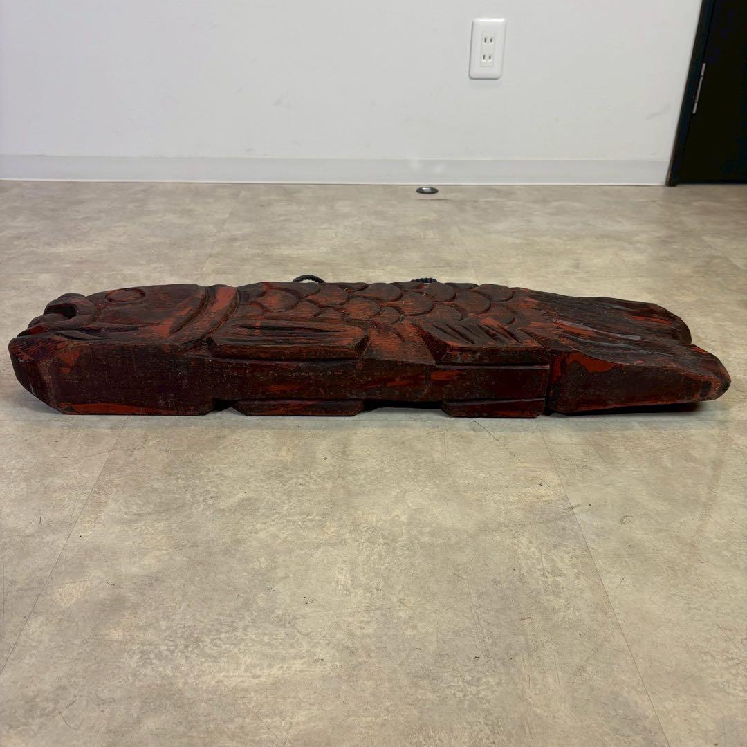 魚鼓　魚板　仏具　木製　仏教法具　骨董打楽器　特大