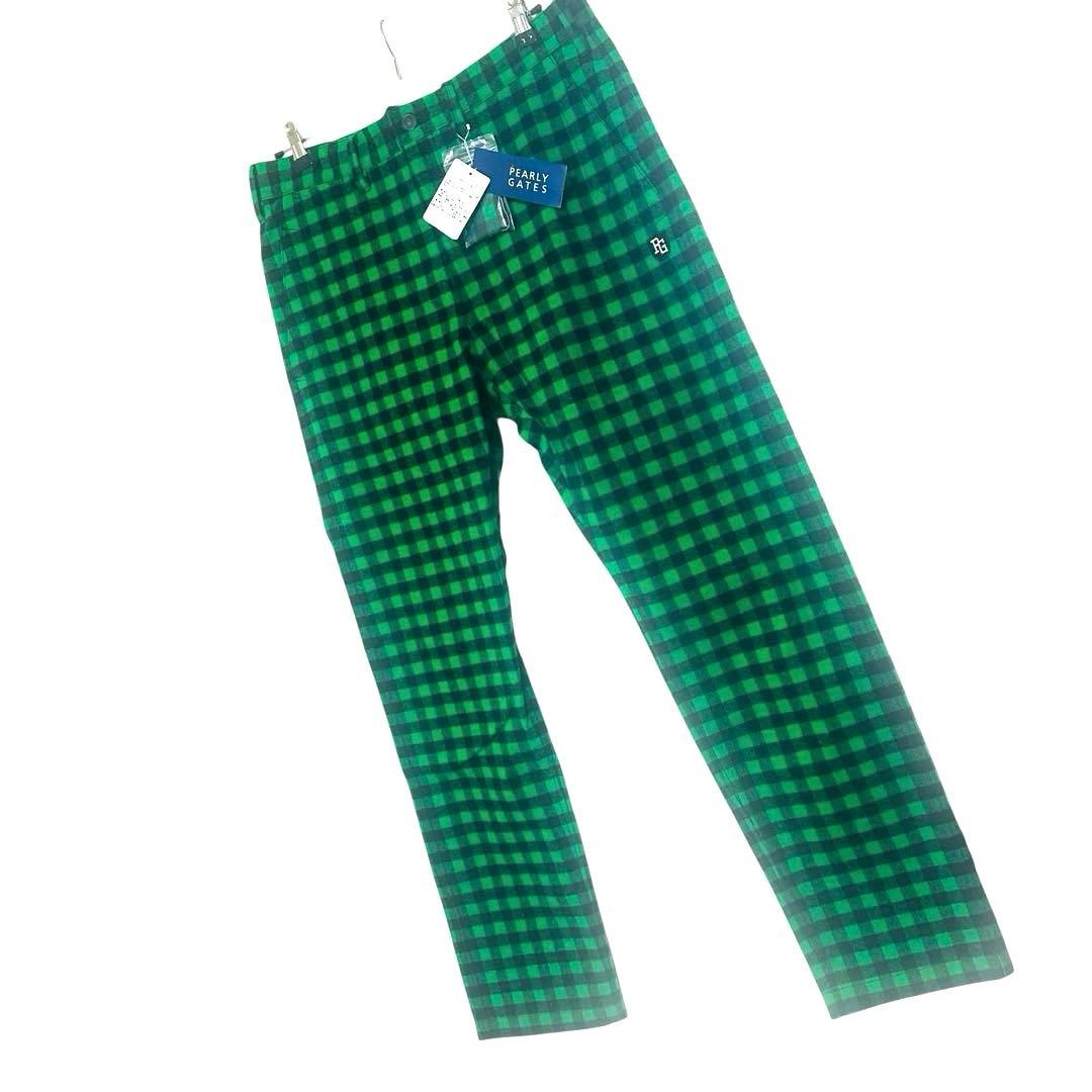 新品未使用✨PEARLY GATES 6 ゴルフパンツ 総柄 チェック 緑 黒