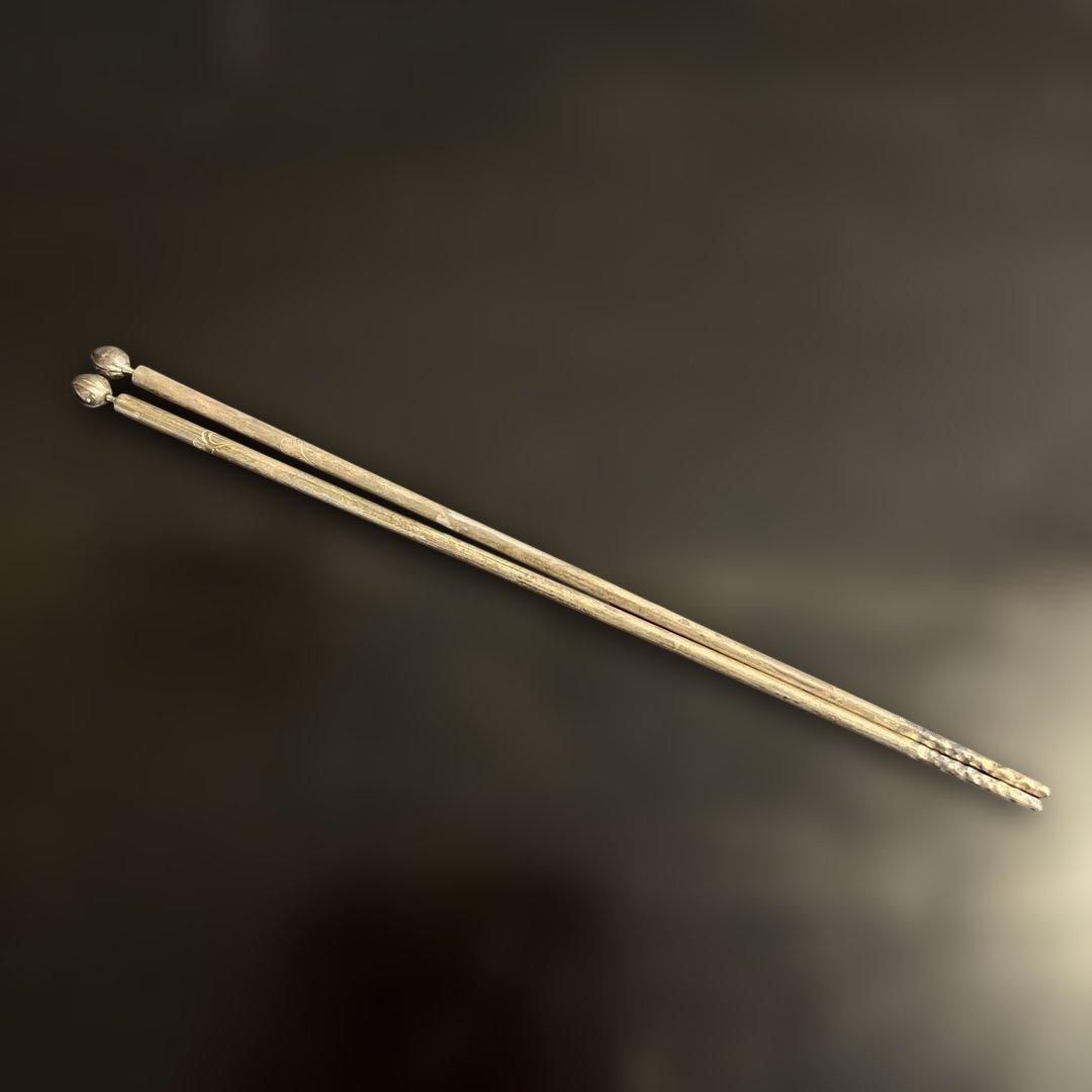 円能◯好　南鐐　銀杏頭火箸　銀製　茶道具　共箱　送料無料　総重量51.4g