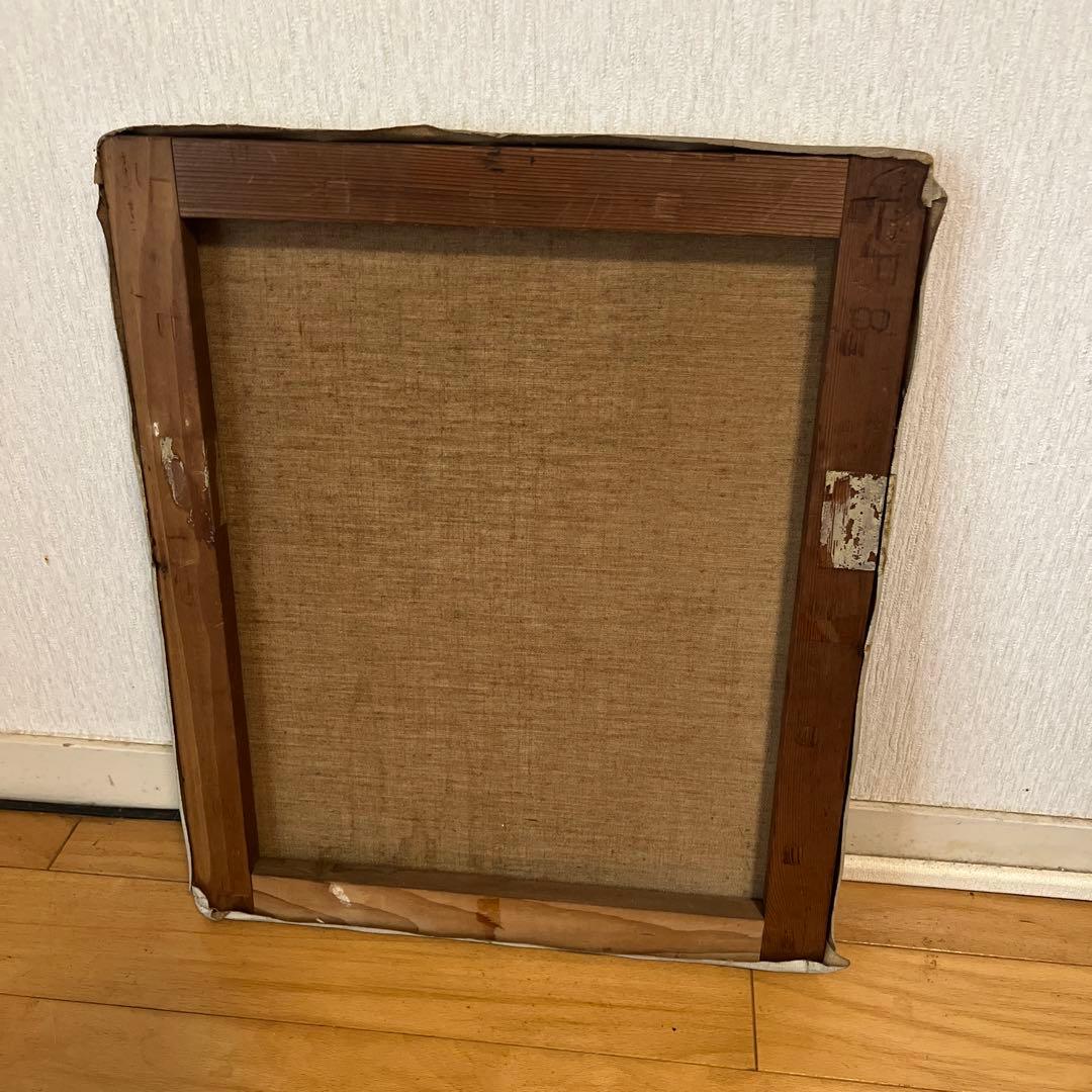 油彩画 人物肖像 ダークブラウンフレーム