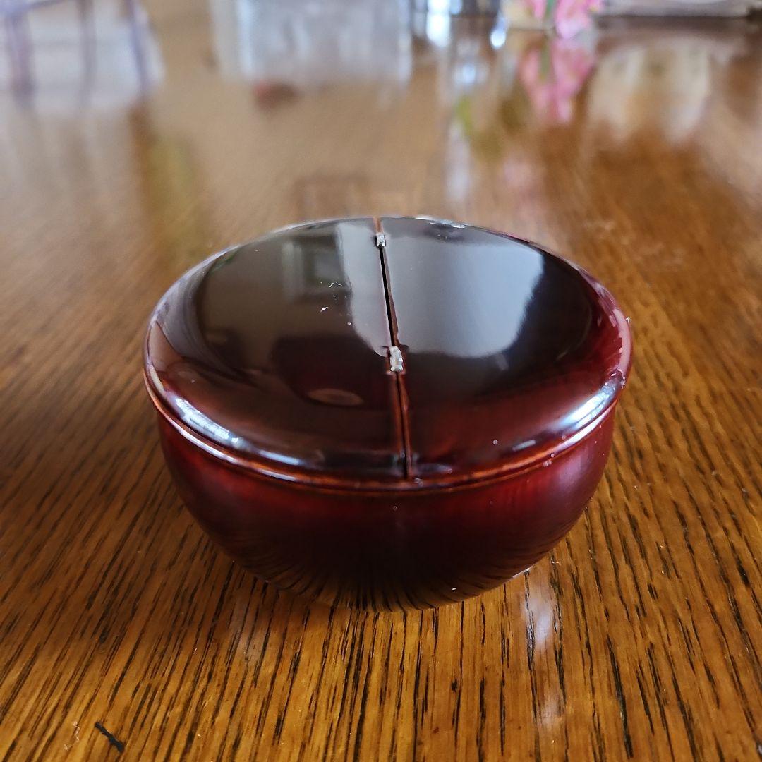 茶道具　割り蓋茶入れ　漆塗り　仕服