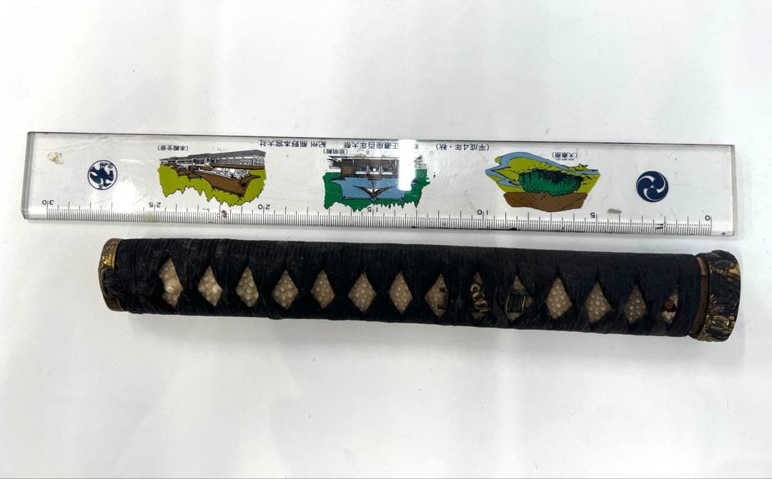 日本刀　江戸期　柄前　刀の柄 縁頭目抜付き 金属装飾　本歌時代品