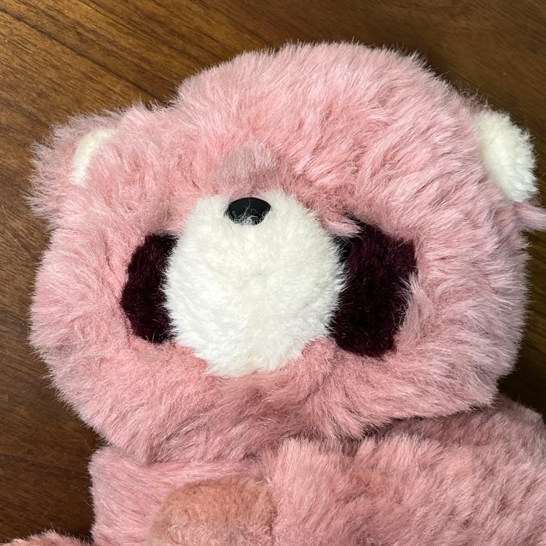 ぬいぐるみの三英 たぬき？　あらいぐま？ ピンク　昭和レトロ　当時物　日本製