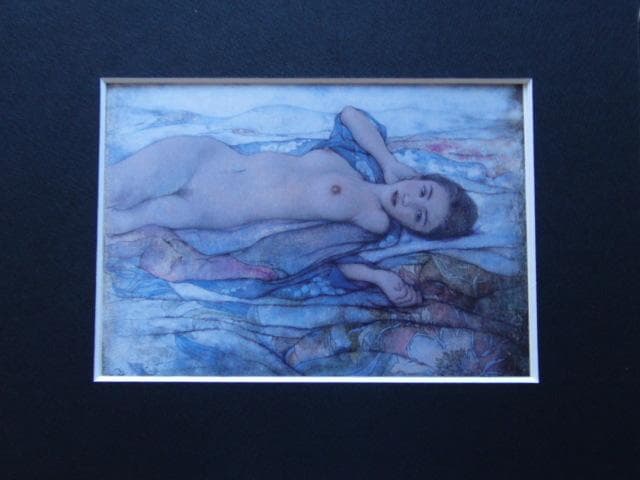 髙田明義【春の中】、希少画集画、状態良好、新品高級額装付