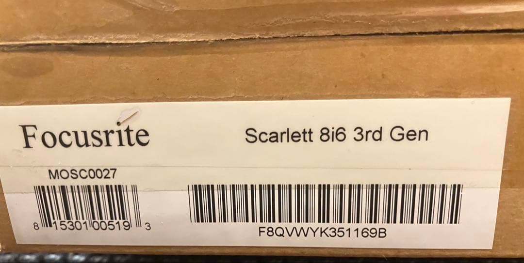Focusrite Scarlett 8i6 3rd Gen 未使用品