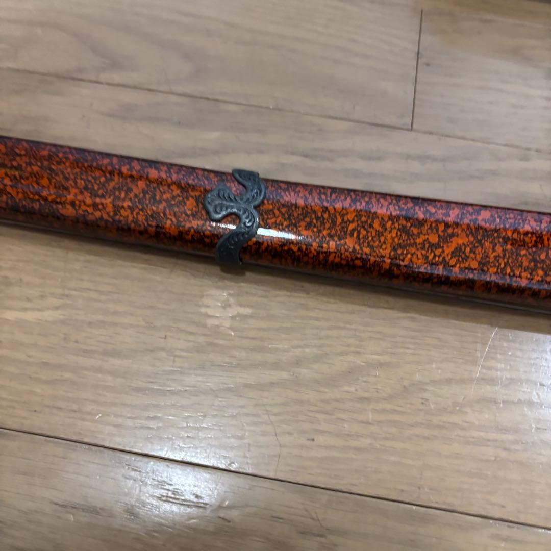 模造刀 美品 伝統的な日本刀スタイルの装飾刀　オレンジ