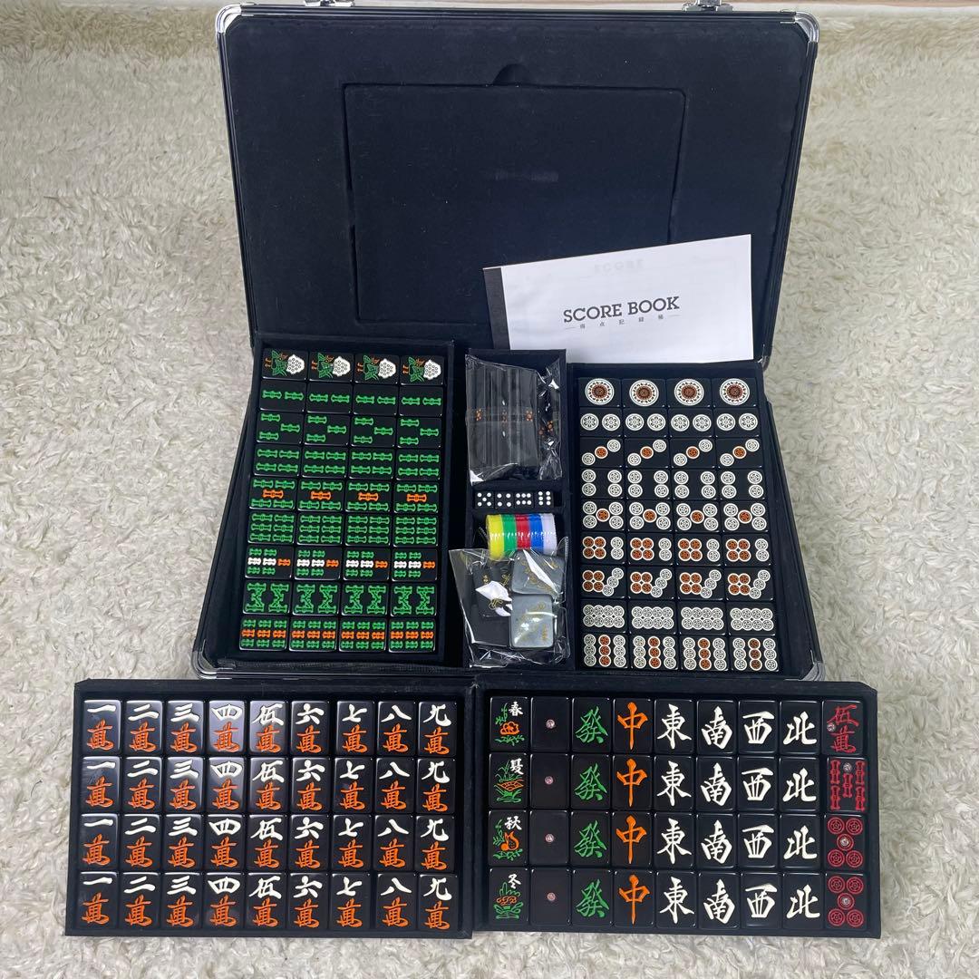 高級重量麻雀牌「般若」オールブラック　ダイヤ牌