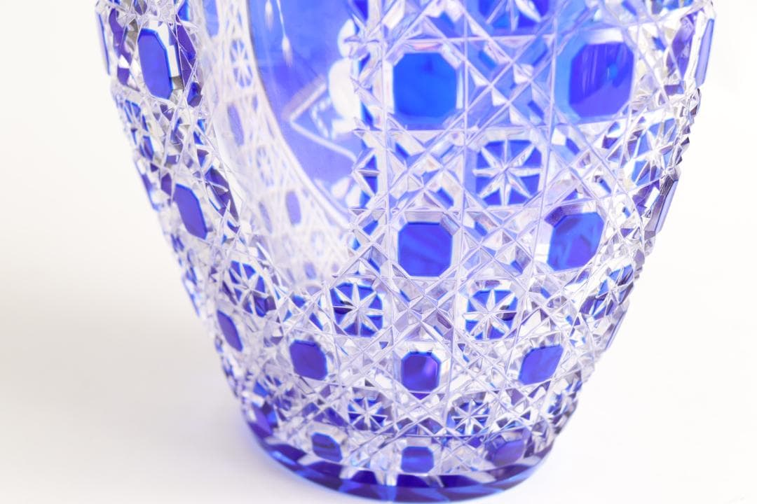 マイセン クリスタル アラビアンナイト 青ガラス Meissen 花瓶