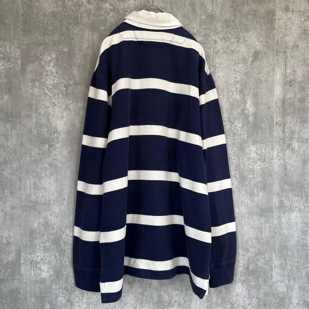 【人気カラー】ポロ ラルフローレン ボーダー 長袖 ラガーシャツ 古着 常田大希