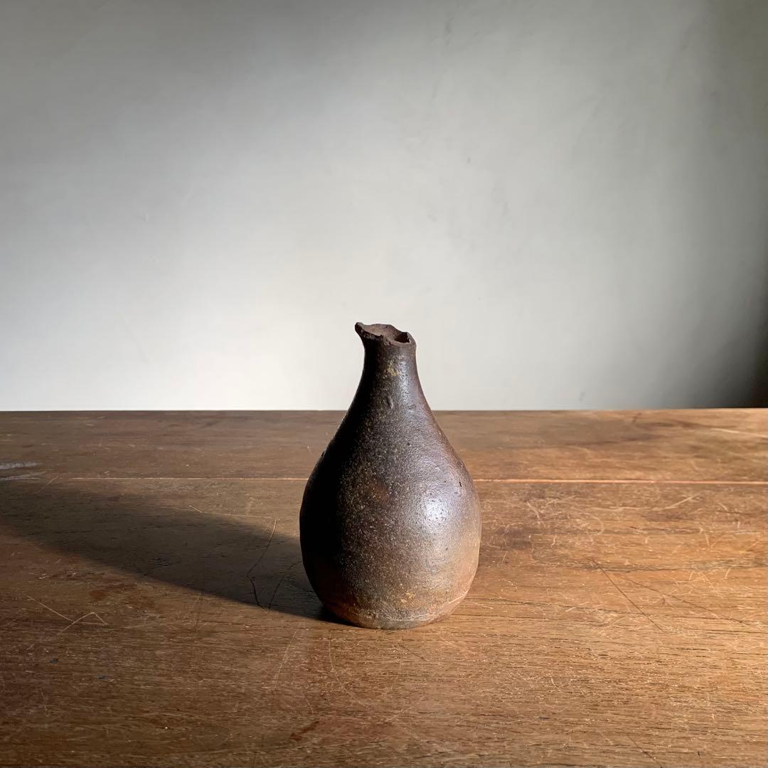 喜名 知花焼 焼締褐釉瓶 徳利 酒器 古美術 琉球美術 古道具 アンティーク