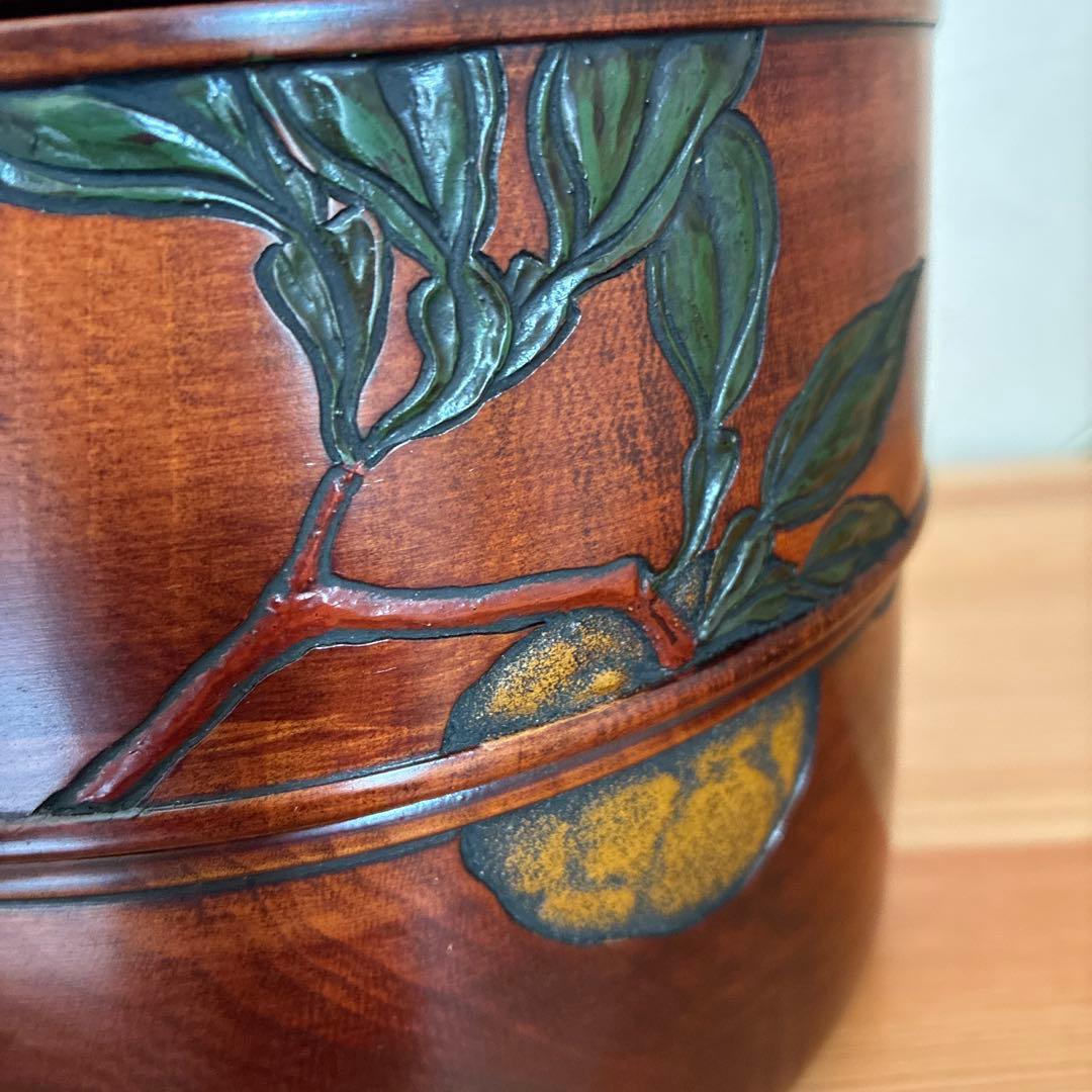 烏城彫　二段丸重　重箱　木の器　伝統工芸