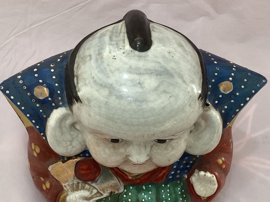 福助人形　磁器製　大正〜昭和初期頃　縁起物　金運招福　骨董　アンティーク