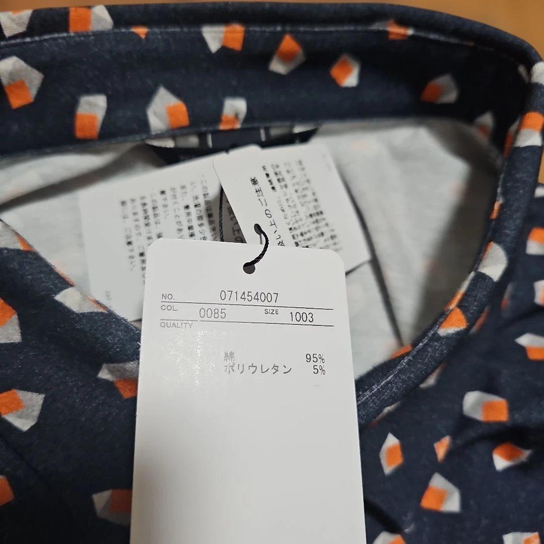 ZOY 　最新　秋　冬　ネイビー パターン柄 長袖ポロシャツ