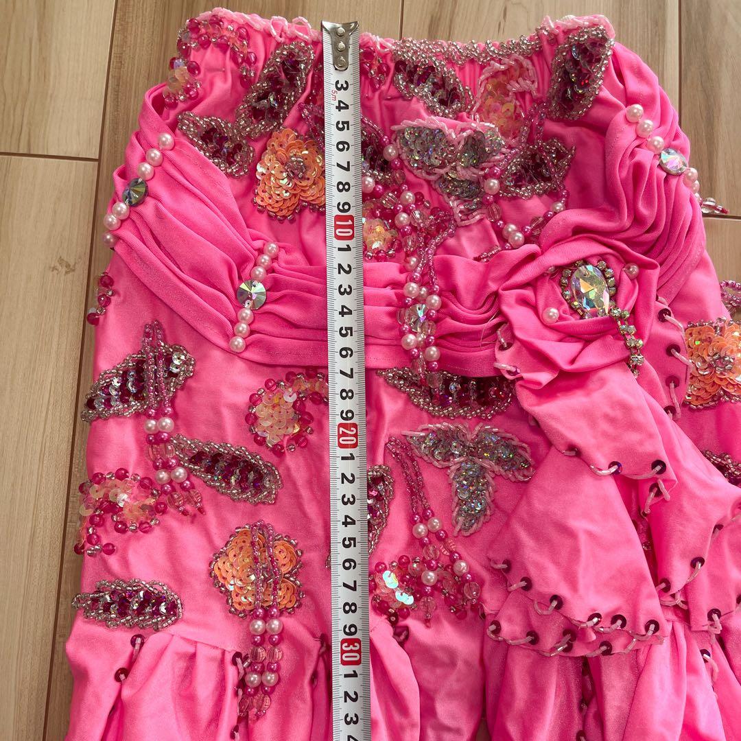 エジプト製ベリーダンス衣装 ピンク ドラムソロ　ミニスカート