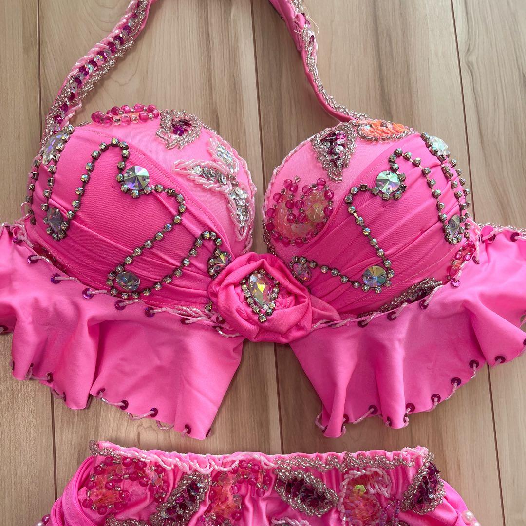 エジプト製ベリーダンス衣装 ピンク ドラムソロ　ミニスカート