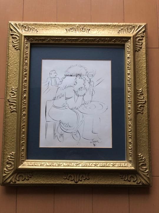 ジャン・コクトー　ペン画(ピカソ朋友)