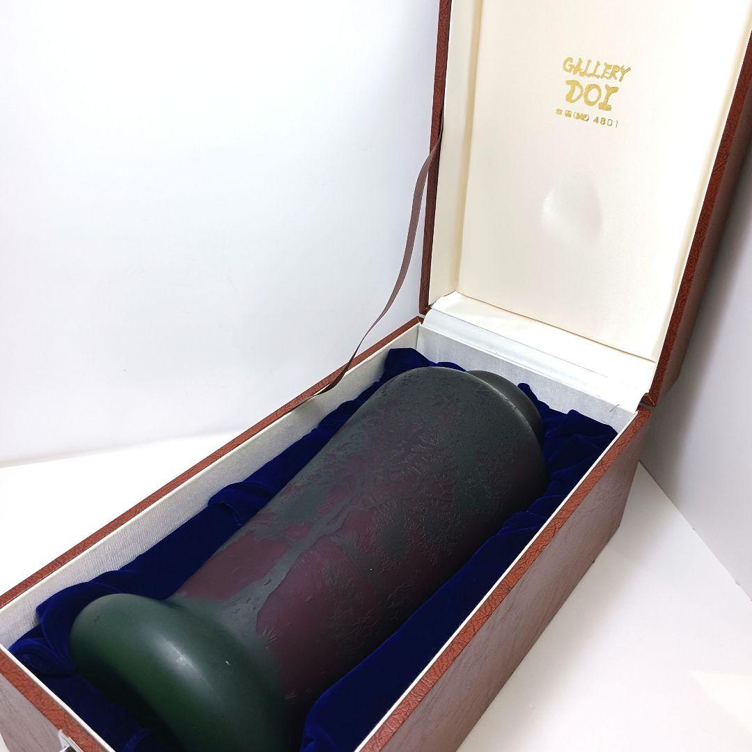 V225 1900年初期 J.B LEVEILLE作 湖水風景文花瓶 カメオ彫