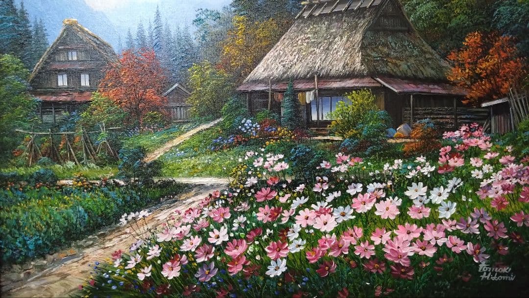 人見友紀　伝説の逃亡画家　油彩画　油絵　白川郷