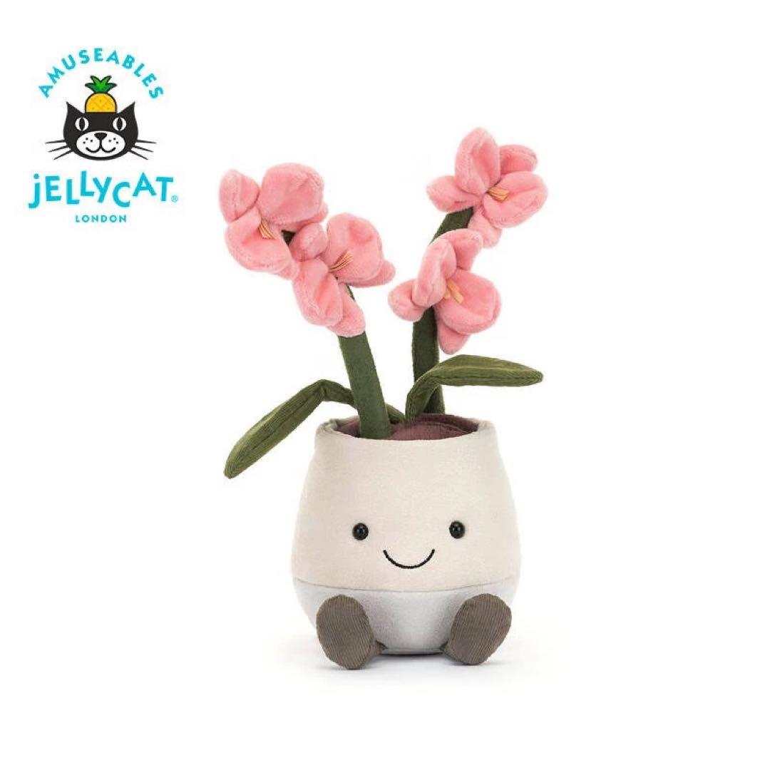 新作　新品　ジェリーキャット　花　蘭　胡蝶蘭　ラン　観葉植物　ぬいぐるみ
