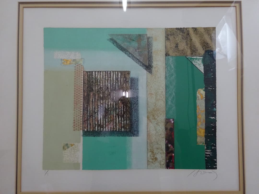 フレーム付絵画　抽象画　80×72センチ　インテリア　ディスプレイ　②