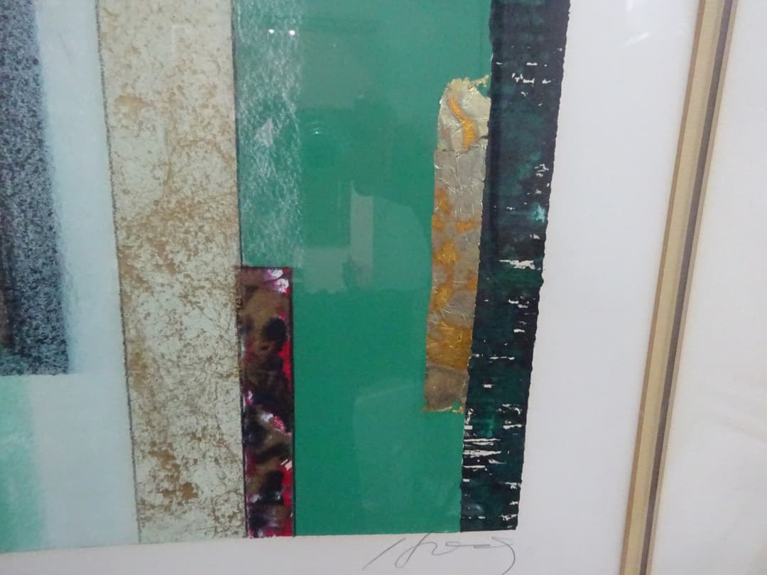 フレーム付絵画　抽象画　80×72センチ　インテリア　ディスプレイ　②