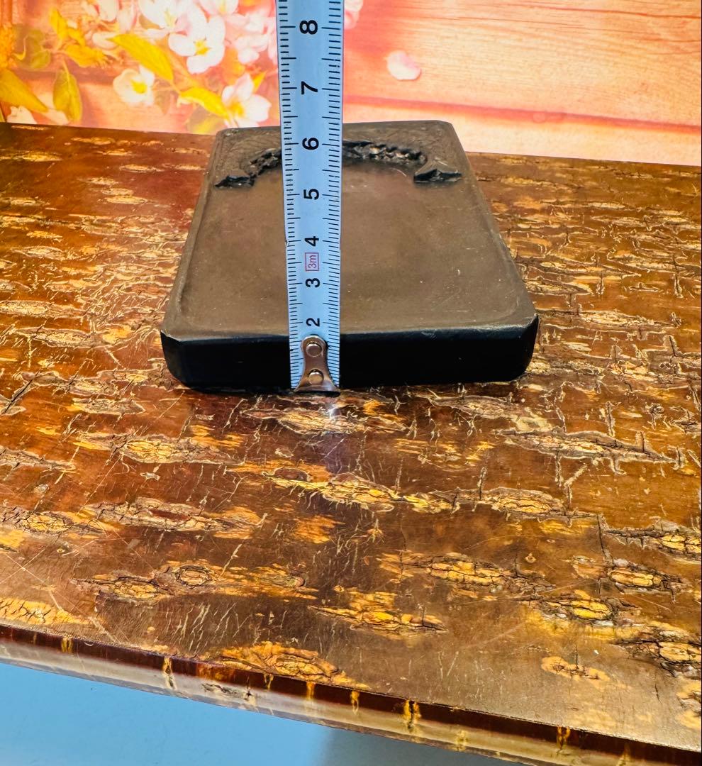 希少　年代物　【隆熙元年】魚ペア　古い 硯（すずり）書道用具 骨董