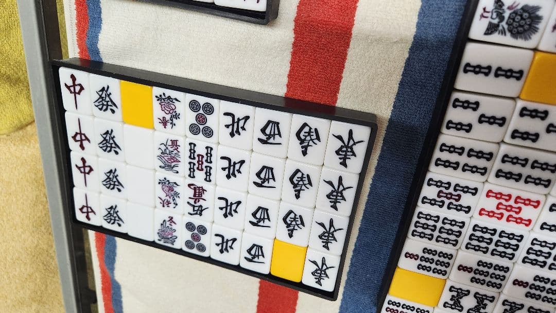 Ｌサイズ 特大 マージャンパイ 点棒 麻雀牌 一式 まーじゃんぱい Lサイズ