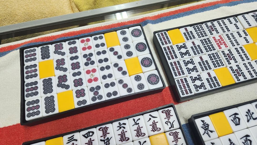 Ｌサイズ 特大 マージャンパイ 点棒 麻雀牌 一式 まーじゃんぱい Lサイズ