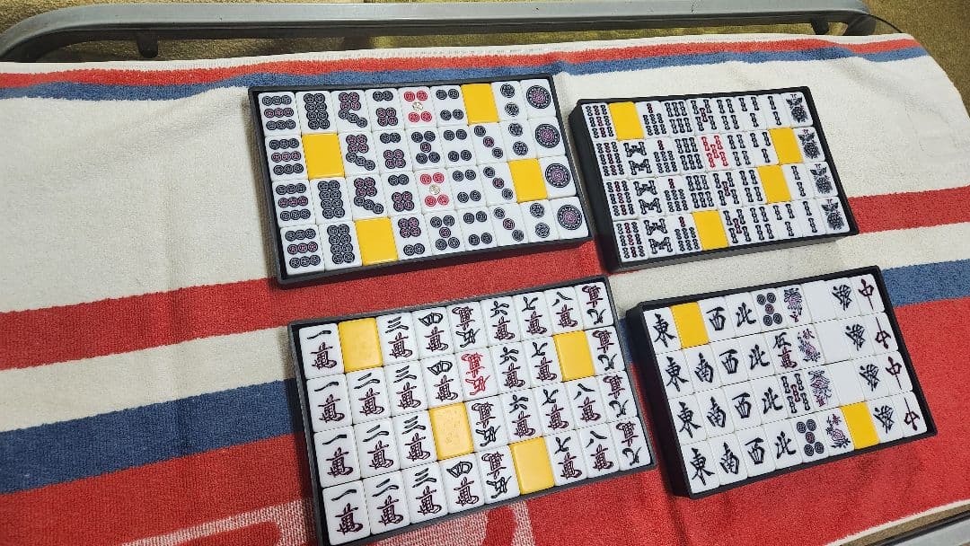 Ｌサイズ 特大 マージャンパイ 点棒 麻雀牌 一式 まーじゃんぱい Lサイズ