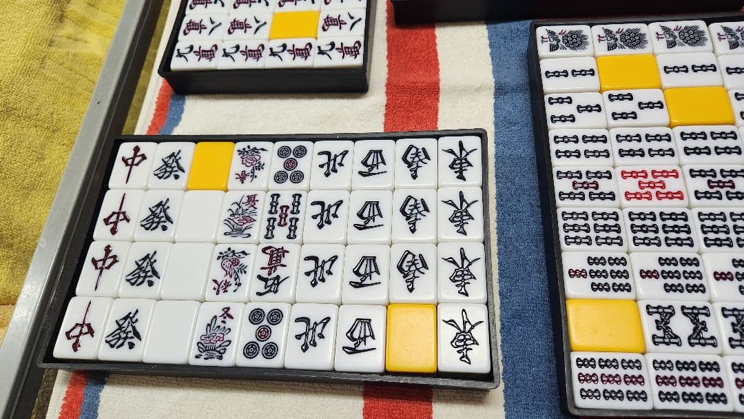 Ｌサイズ 特大 マージャンパイ 点棒 麻雀牌 一式 まーじゃんぱい Lサイズ