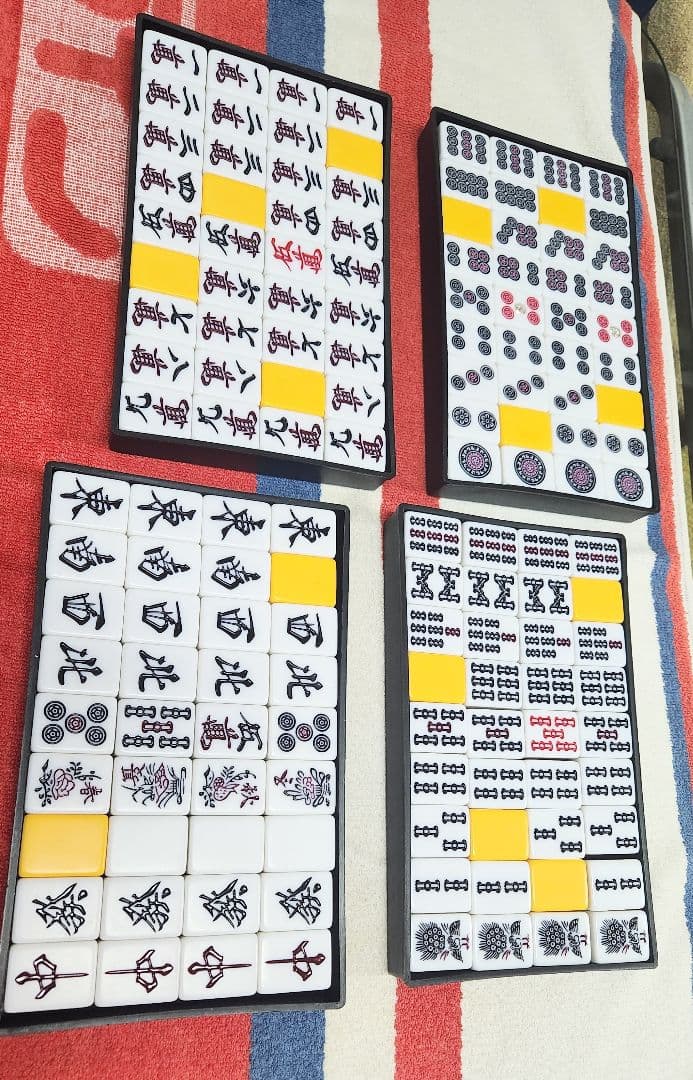 Ｌサイズ 特大 マージャンパイ 点棒 麻雀牌 一式 まーじゃんぱい Lサイズ