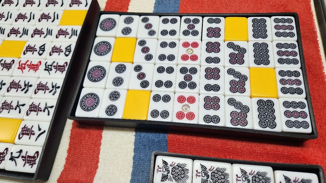 Ｌサイズ 特大 マージャンパイ 点棒 麻雀牌 一式 まーじゃんぱい Lサイズ