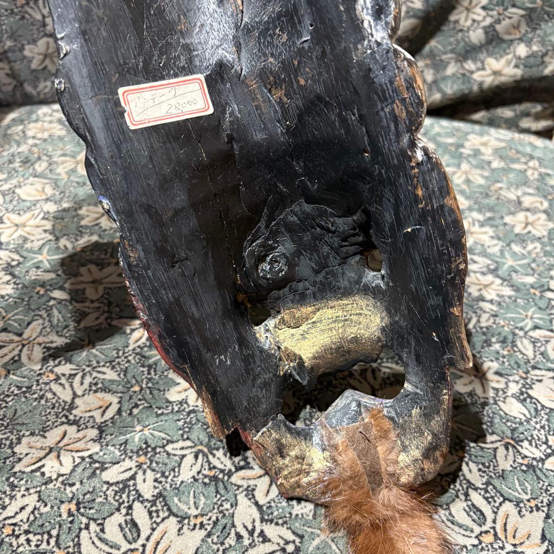 ヴィンテージ 木製仏面　2連マスク　ゴンポ　マハーカーラ　大黒天　お面