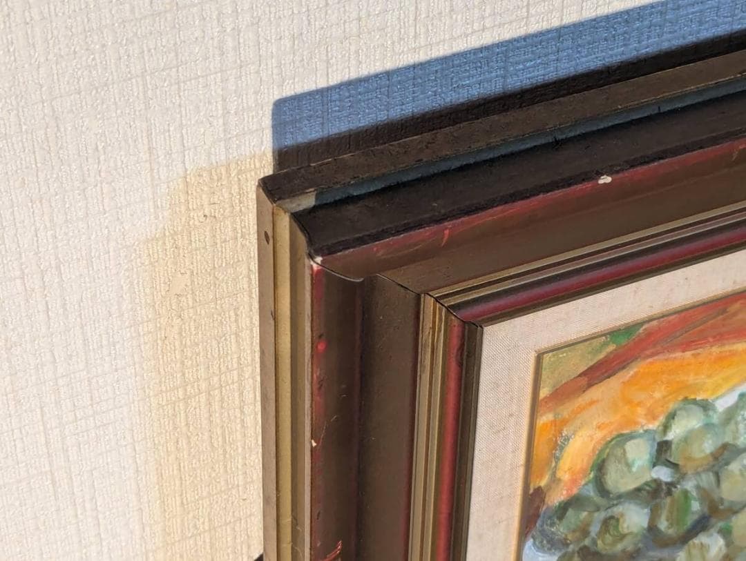 【真作】絵画　油彩3号　葡萄の静物画　鮮やかな色彩　豊かな筆致　V182