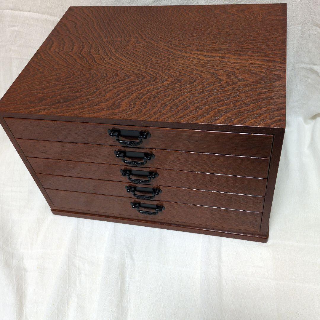 5段木製小型タンス ブラウン