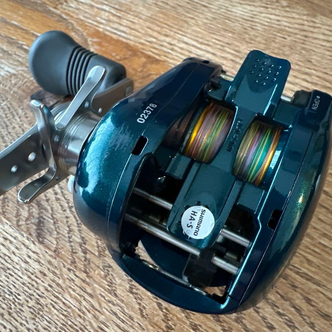 最終価格 SHIMANO 炎月 ベイトリール 青 釣り リール 鯛カブラ