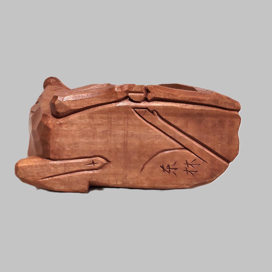 一刀彫　鹿　奈良人形　奈良一刀彫　東林　工芸品