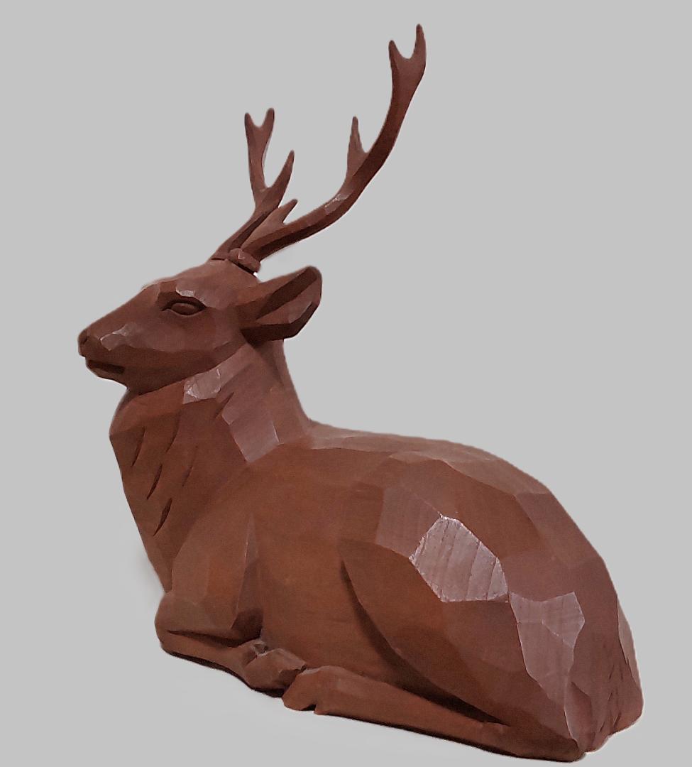 一刀彫　鹿　奈良人形　奈良一刀彫　東林　工芸品