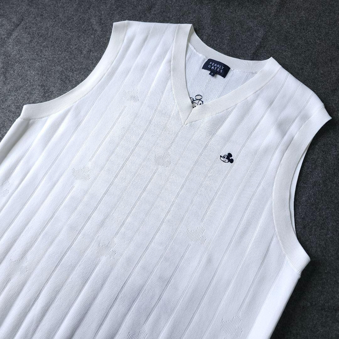 【パーリーゲイツ】2023年人気ディズニーコラボ×ミッキー総柄 ゴルフベストLL