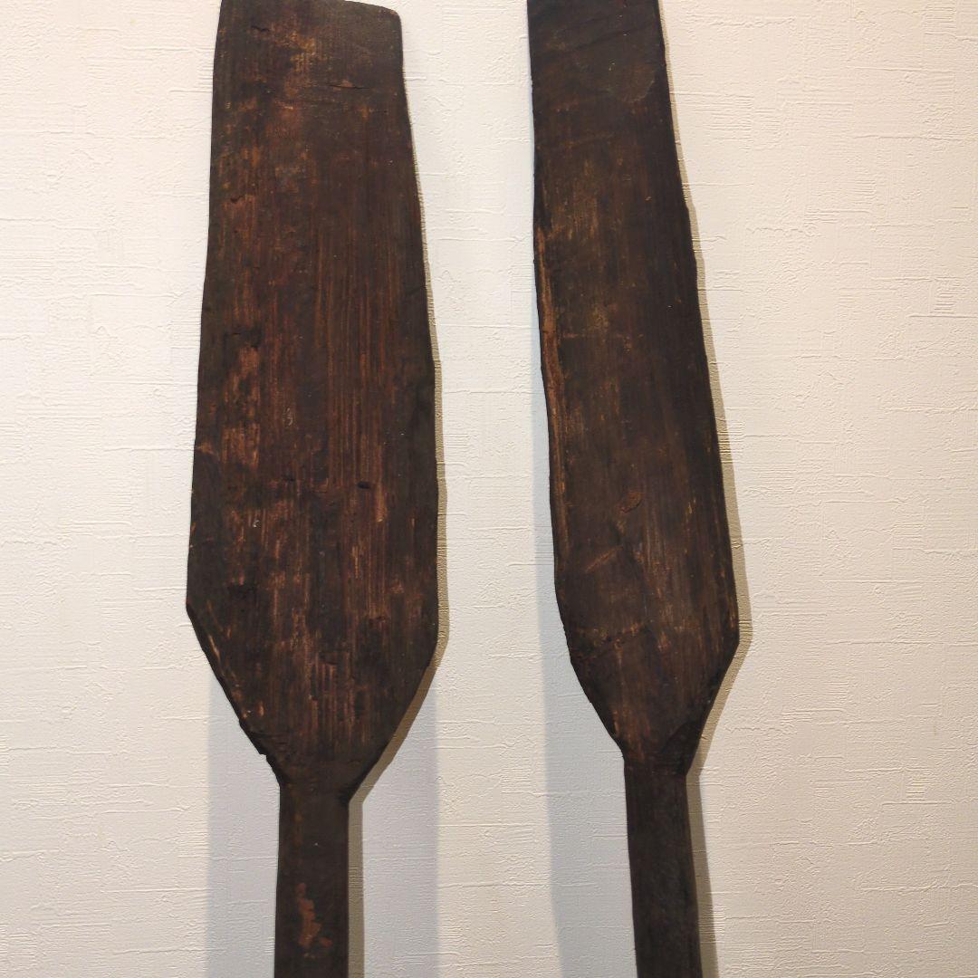 木製オール 2本セット アジアンテイスト木製櫂(かい)