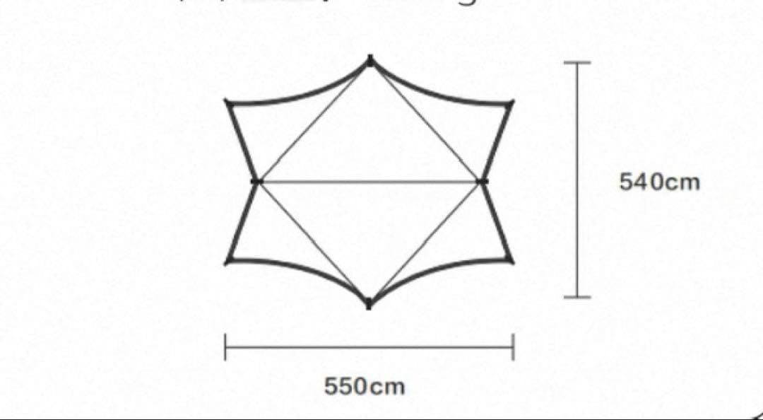スームルームポール４本セット(ロープ、タープ、収納バッグはオマケです)