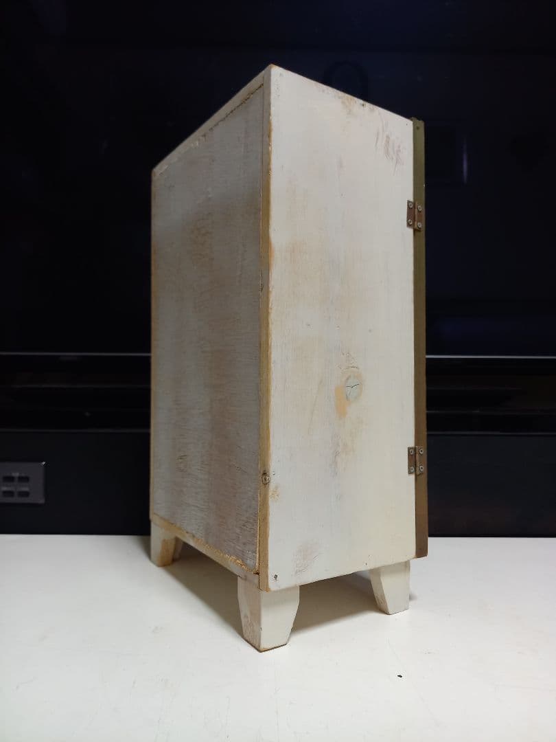 フレンチ　シャビー　ウッド　ディスプレイ　卓上　ソーダガラス　ショーケース