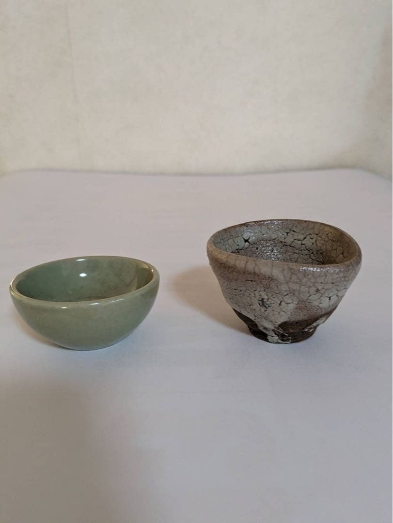 古唐津 青磁 対杯 盃ぐい呑み 江戸初期