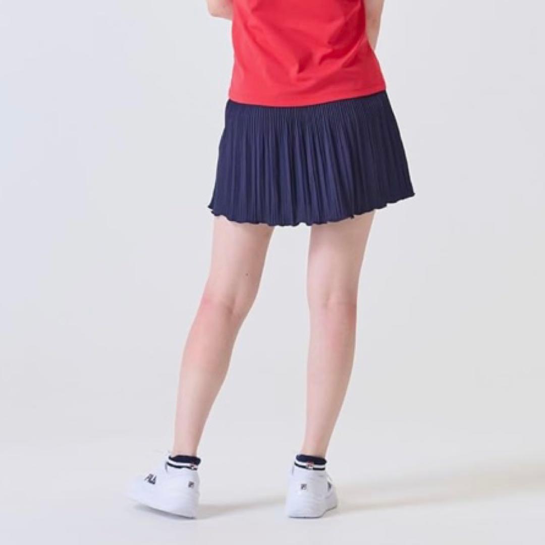 フィラ　スコート　テニス　ネイビー プリーツスカート　UV テニスウェア