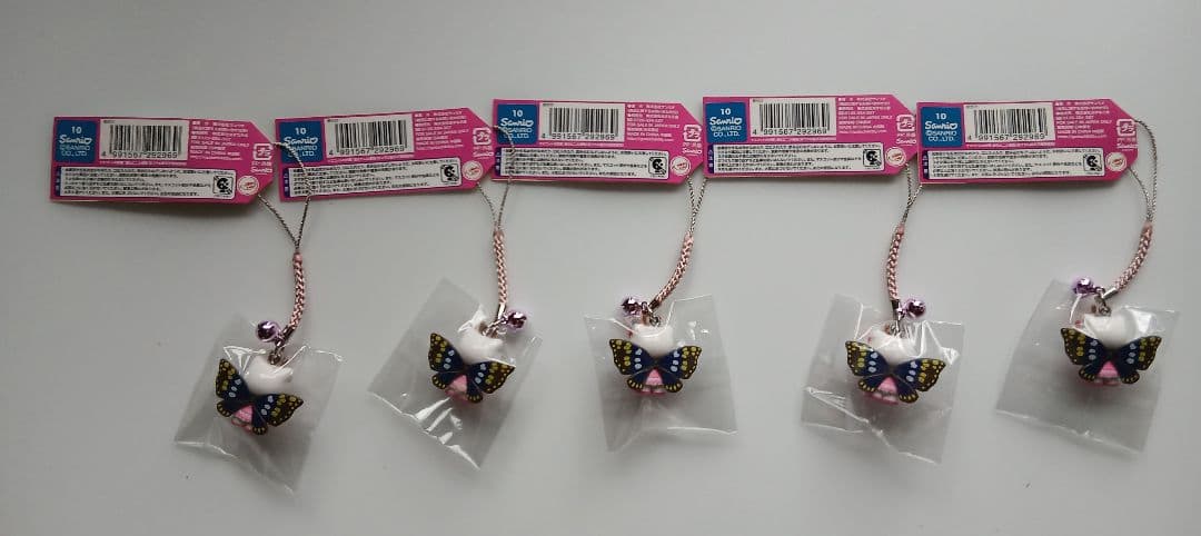 ハローキティ ご当地根付 道の駅下妻限定 蝶 オオムラサキ シモンちゃん レア！