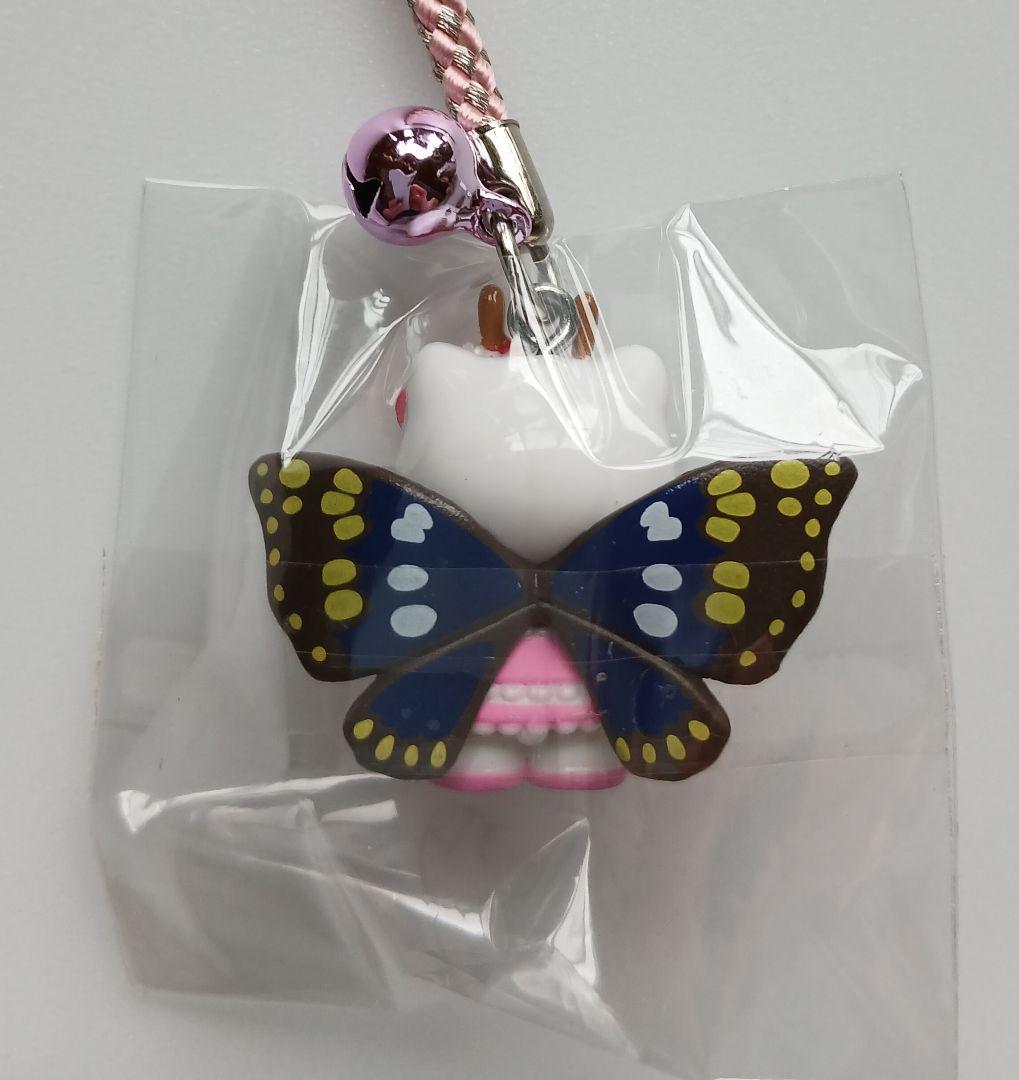 ハローキティ ご当地根付 道の駅下妻限定 蝶 オオムラサキ シモンちゃん レア！